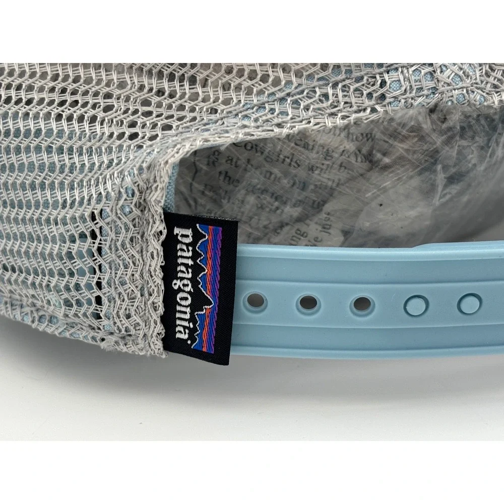 PATAGONIA Fitz Roy Bison‎ Trucker Hat Cap Blue 6-Panel Adjustable Organic Cotton